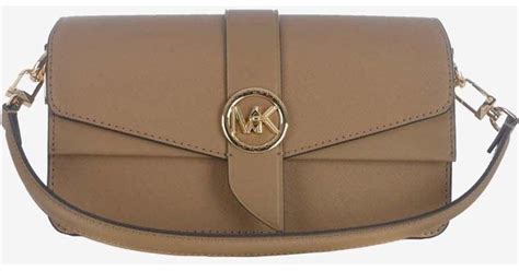 michael kors greenwich brown|Greenwich Medium Saffiano Leather Shoulder Bag.